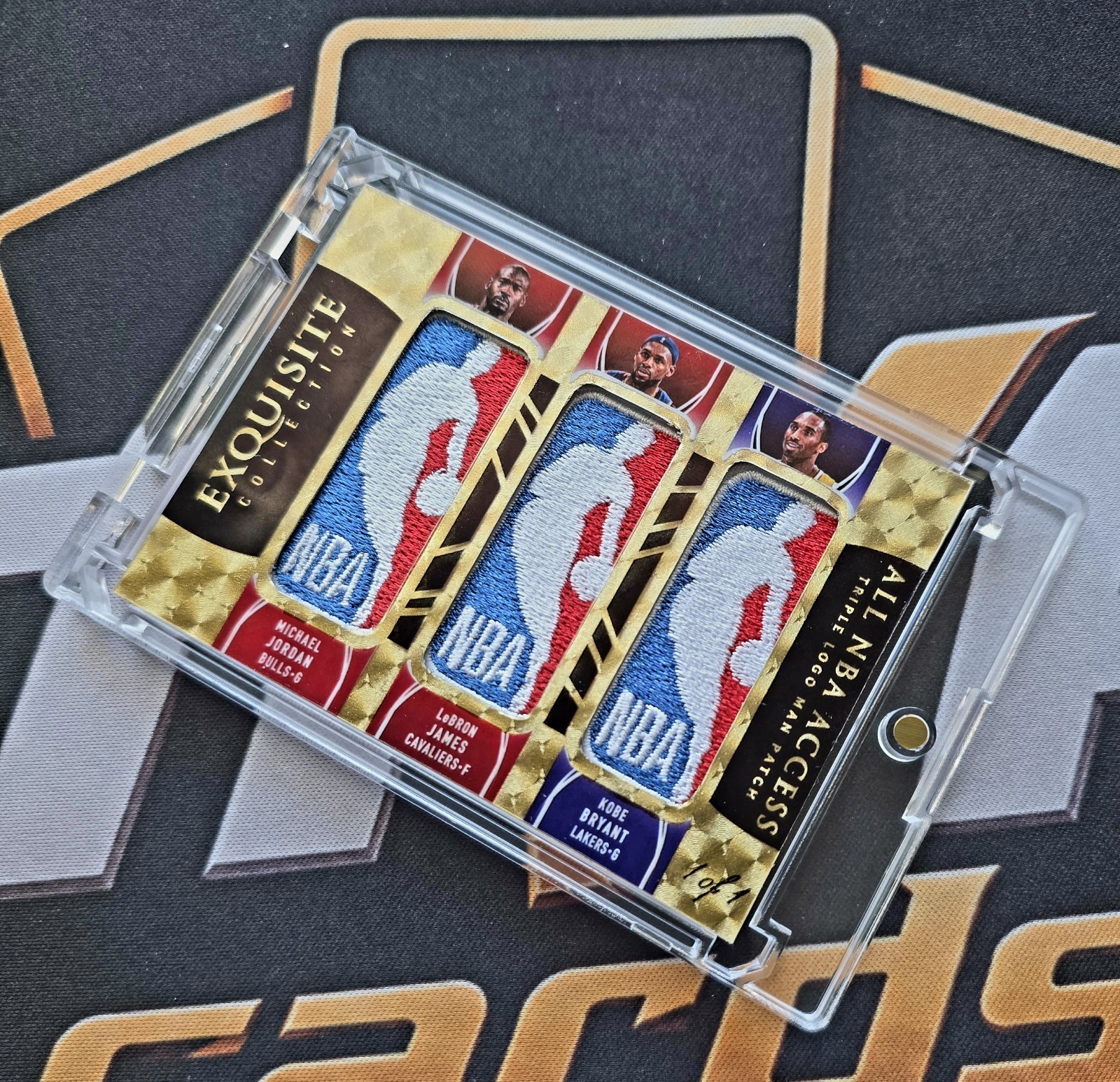 Custom MVP Cards Triple NBA legends Jordan Kobe  LeBron logoman Art card view 3