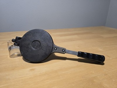 Antique Jøtul Norway Cast Iron Krumkake Iron Floral Scroll Cookie Press No Base