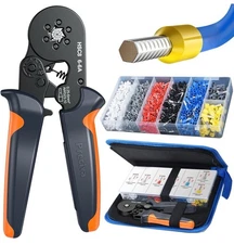 Preciva Ferrule Crimping Tool Kit with 1900PCS Wire Connectors, Hexagonal AWG23-