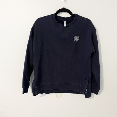 Poivre Blanc navy blue sweatshirt rhinestone embellished medium