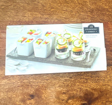10 Strawberry Street Mise En Bouche Tasting Set with tray, with Lava stone tray,