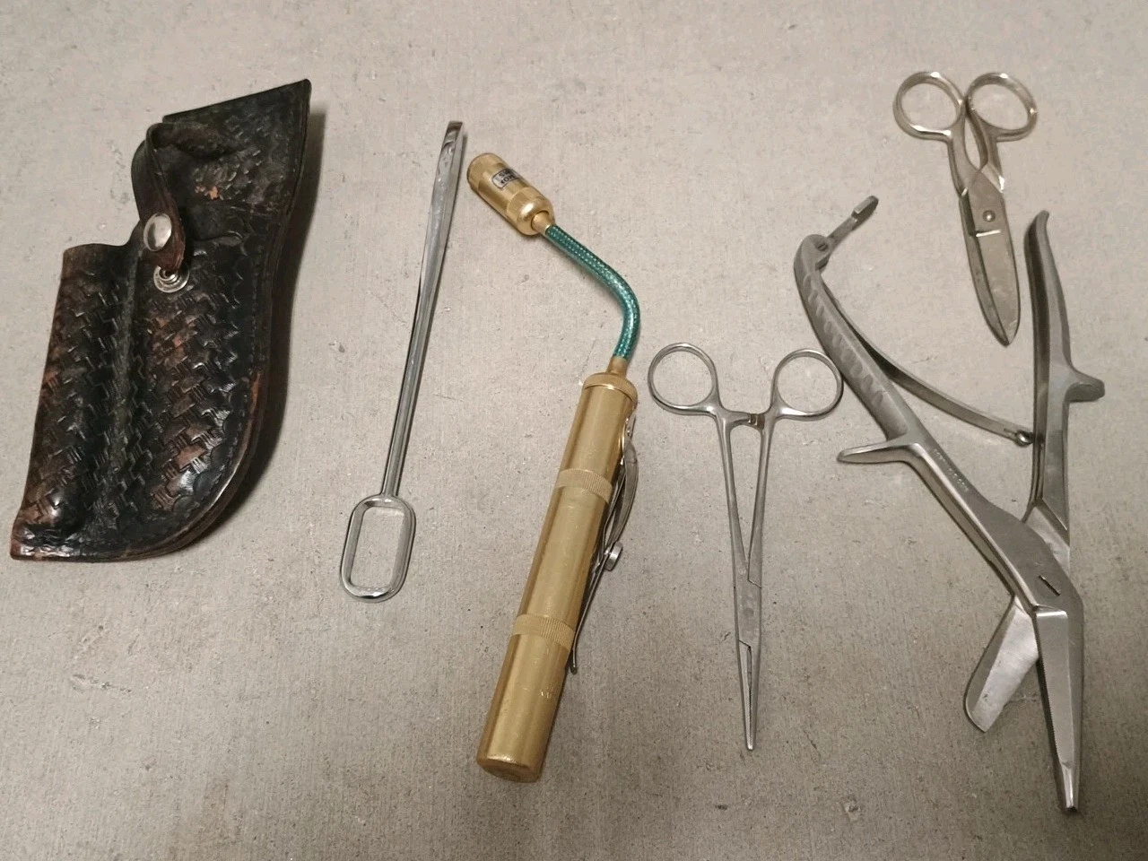 Vintage Flex- Lite Doctor Tool Set 5 Lot With Leather Case Pre-owned