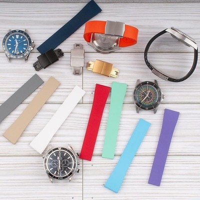 CTS Deployant FKM Rubber Watch Straps Butterfly Deployment Clasp QR StrapHabit