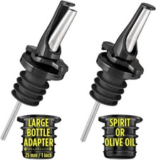 Three-in-One Liquor Pouring Spout | Olive Oil Pouring Spout with Built-in Cap