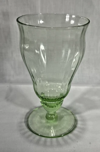 Vintage Footed Juice, Parfait, Sundae Cup Green Uranium Depression Glass 5.5”