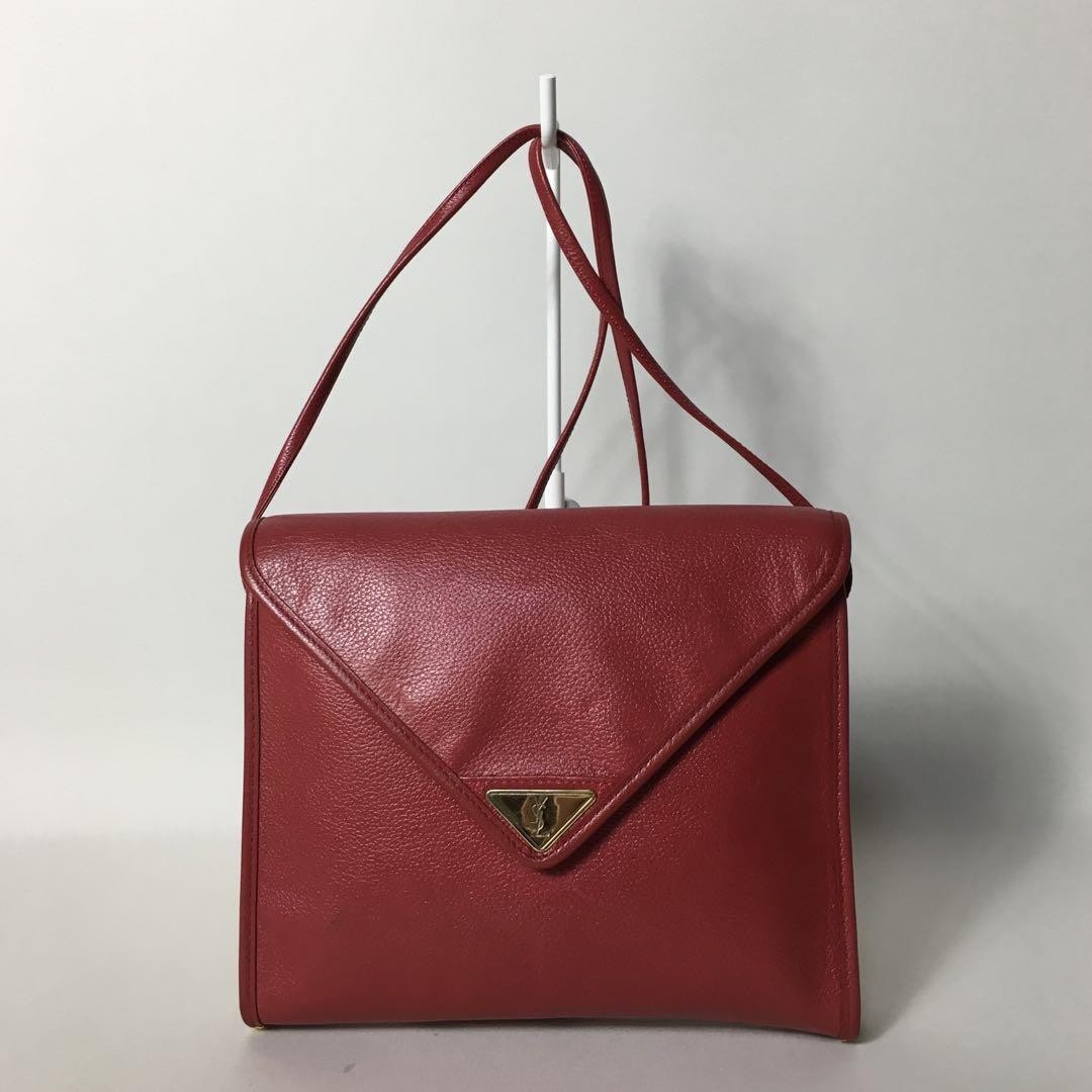 Borsa a tracolla Yves Saint Laurent YSL Cassandra pelle rossa autentica F0803167