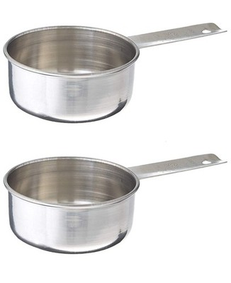 Tablecraft 1/2 Cup Stainless Steel Measuring Cup Kitchen Tool 2 Pack