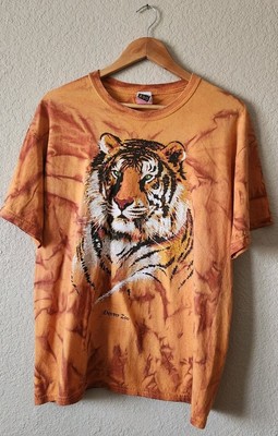Vintage Orange Tie Dye Tiger Denver Zoo Shirt Size Large