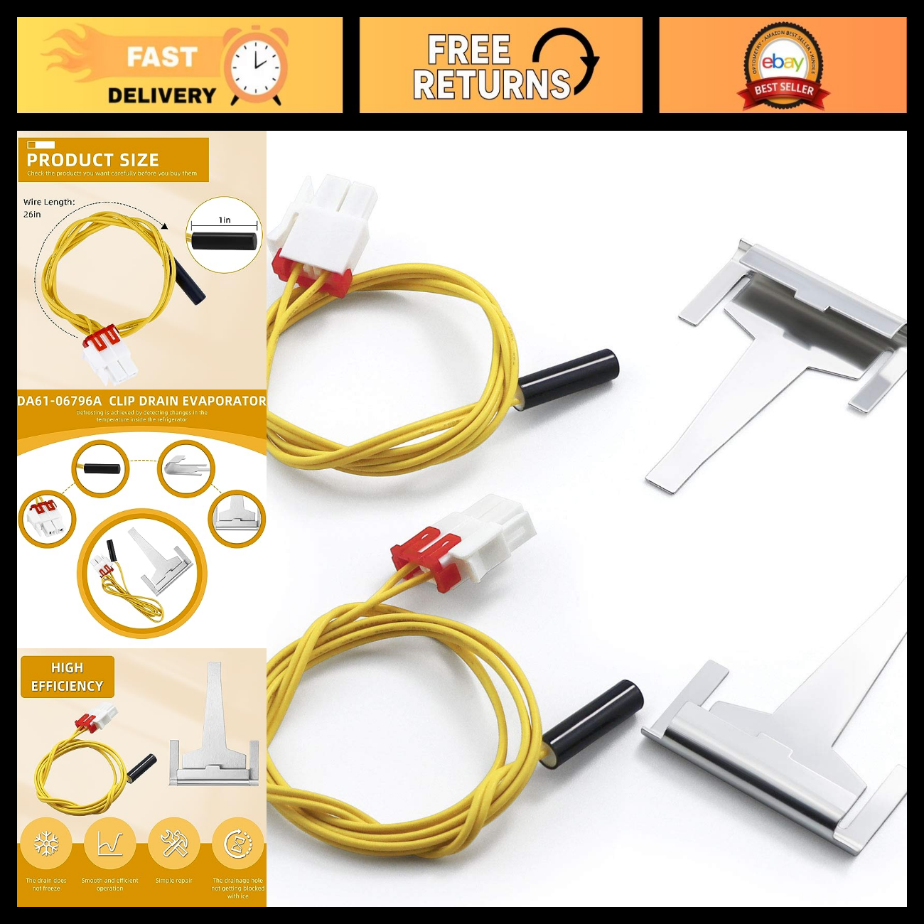 Clip Drain Evaporator with Defrost Temperature Sensor - HVAC Cooling ...