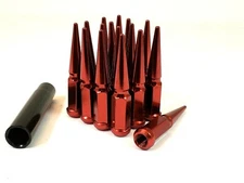 20 Pc RED SPIKE 2010-2021 CAMARO SOLID LUG NUTS 14m x 1.50  # 1909RD-SPIKE
