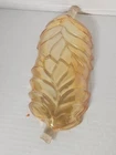 VTG Jeanette Marigold Carnival Glass Leaf Design Nut/Candy/Pastry/Cheese Dish