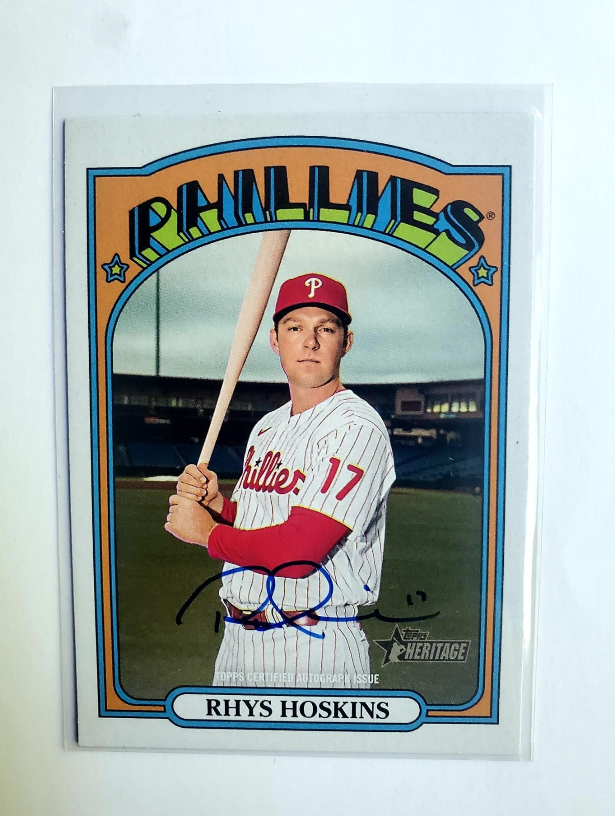 2021 Topps Heritage Real One Autographs ROARHO Rhys Hoskins (AU