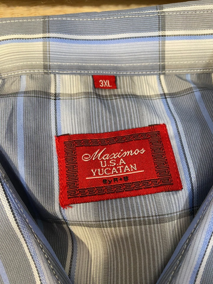 Maximos USA Yucatan Mens 3XL Long Sleeve Western Button Up Shirt Cowboy Plaid - Image 4 of 4