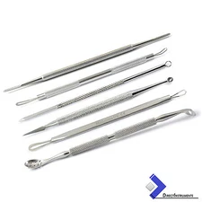 6Pcs Comedone Extractor Blackhead Remover Acne Pimple Spots Blemish Facial Tools
