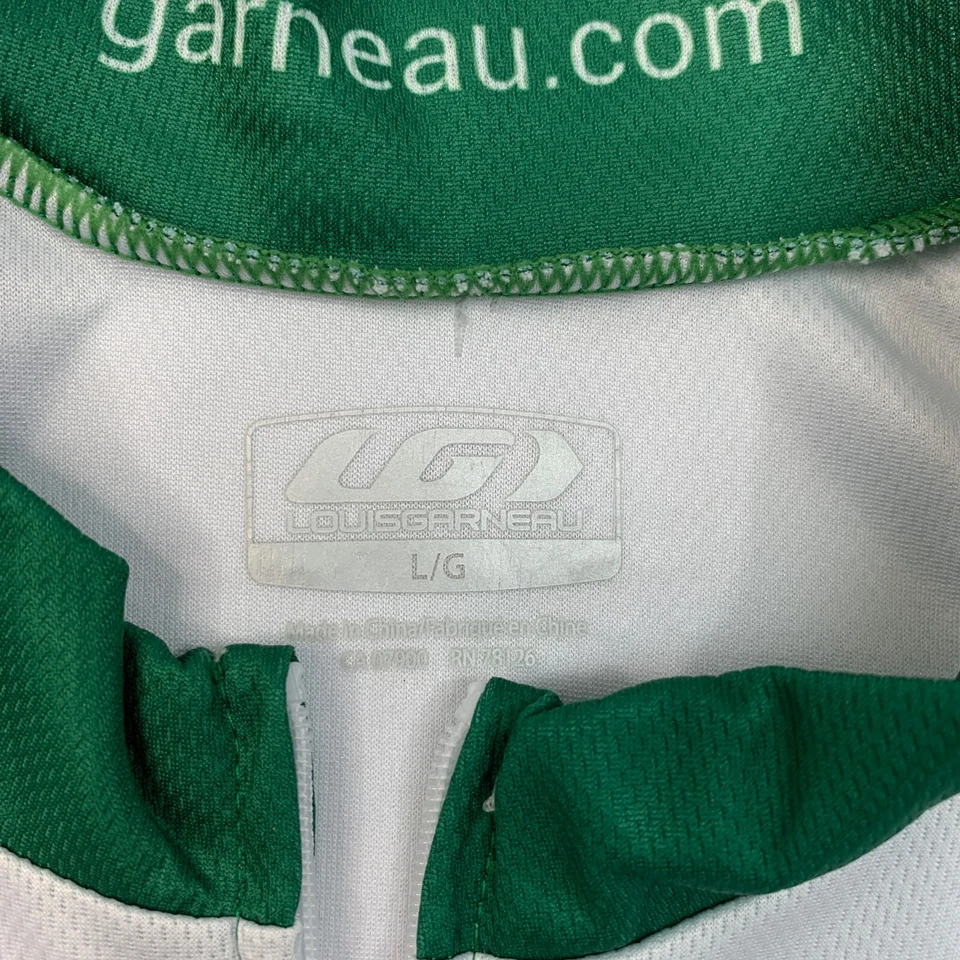 Jersey Louis Garneau Mujer L Grande Blanco Verde Carretera Ciclismo Carreteras Cremallera Completa Foto 4 de 4