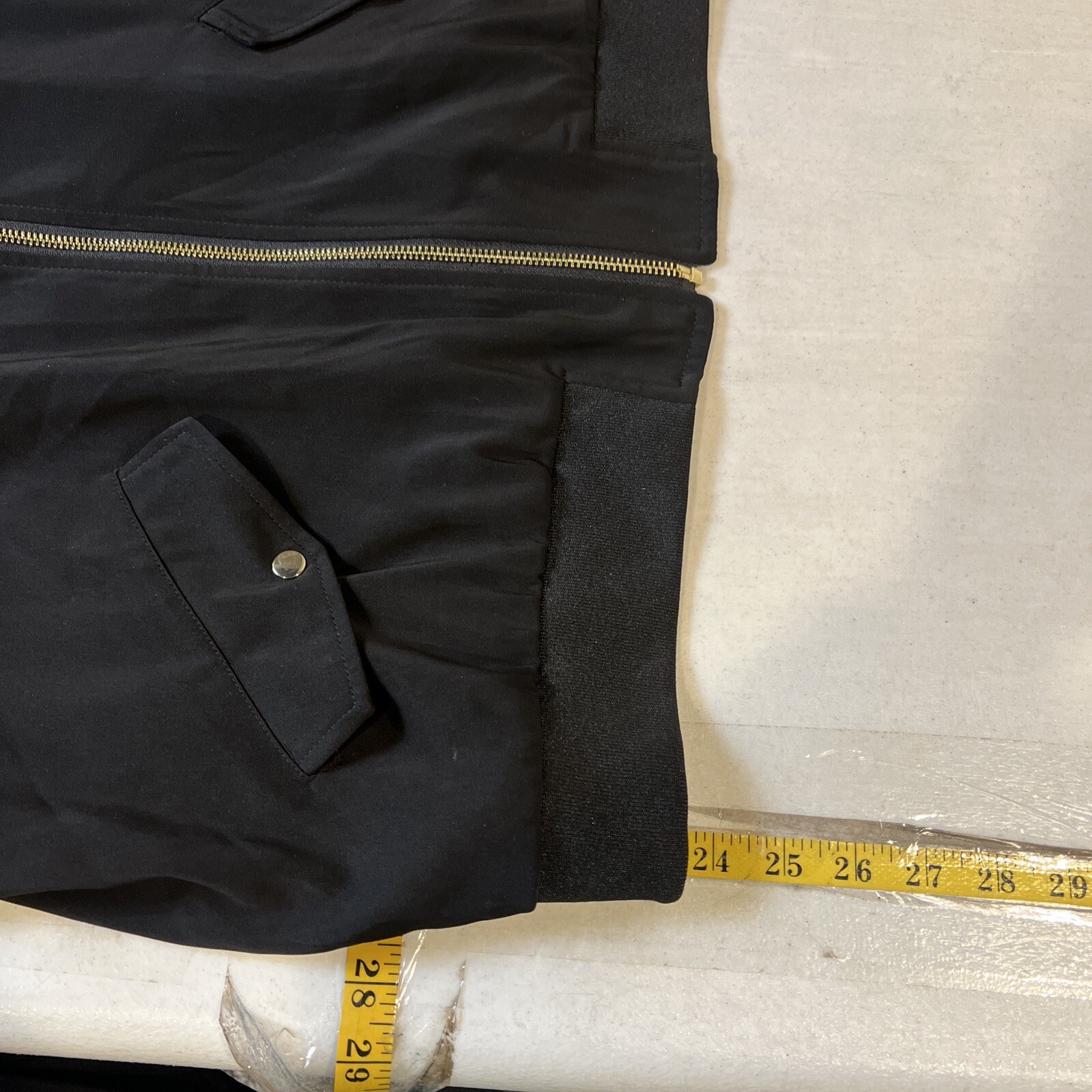 Susan Graver Basic Black Jacket w/ Pockets Gold Z… - image 3