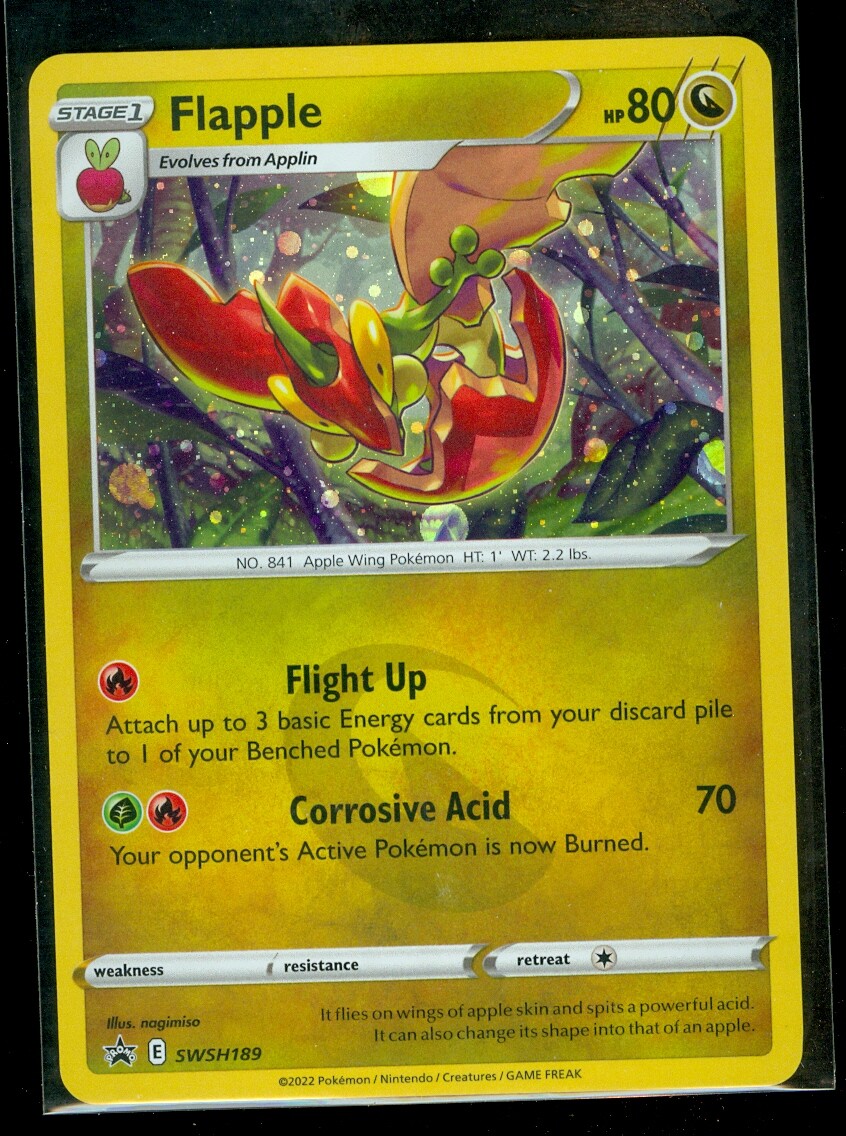 Pokemon FLAPPLE SWSH189 - Brilliant Stars - RARE HOLO PROMO - MINT