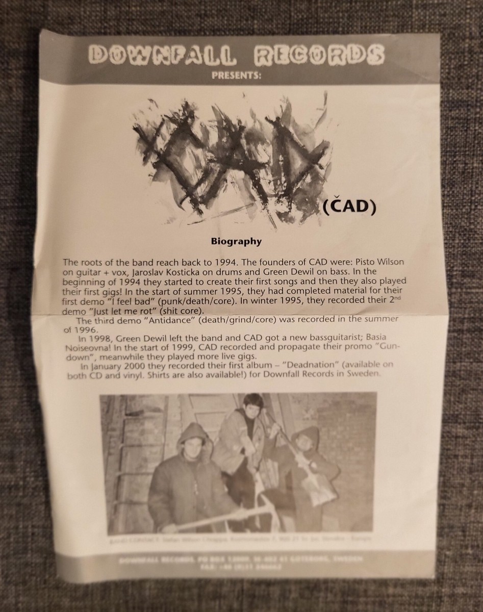 CAD 'Deadnation' CD w/ Promo Sheet RARE Crust/Grindcore | eBay