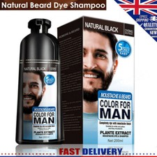 Instant Men Black Beard Hair Dye Color Shampoo Permanent Darkening Hair Coloring