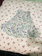 A - LINE, SILK SKIRT, BELOW KNEE, FLORAL, CREAM COLORFUL