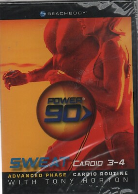 BEACHBODY Power 90> Sweat Cardio 3-4 Advanced Phase Routine Tony Horton NEW