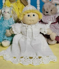 BUDS & BLOSSOMS DOLL CHRISTENING OUTFIT ADOPTED KID CROCHET PATTERN INSTRUCTIONS