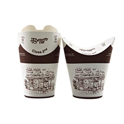 Kaffebecher mit Deckel 8oz / 200 ml 800 Stück Papp Coffee To Go Behälter Cup 