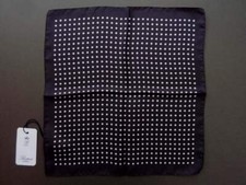 Battisti Pocket Square Black with white polkadots, pure silk