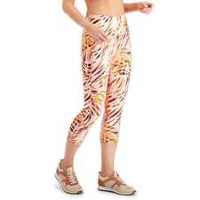 ID Ideology Performance womans Printed Cropped Leggings white pink S