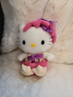 Hello Kitty Plushie Nakajima Sanrio Vintage Easter 2003 Egg Bow, RARE