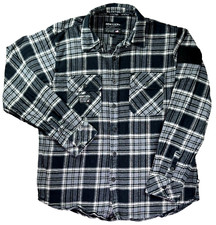 Howitzer Flannel Mens Medium Plaid Black Shacket Artillery Military Grunt Biker