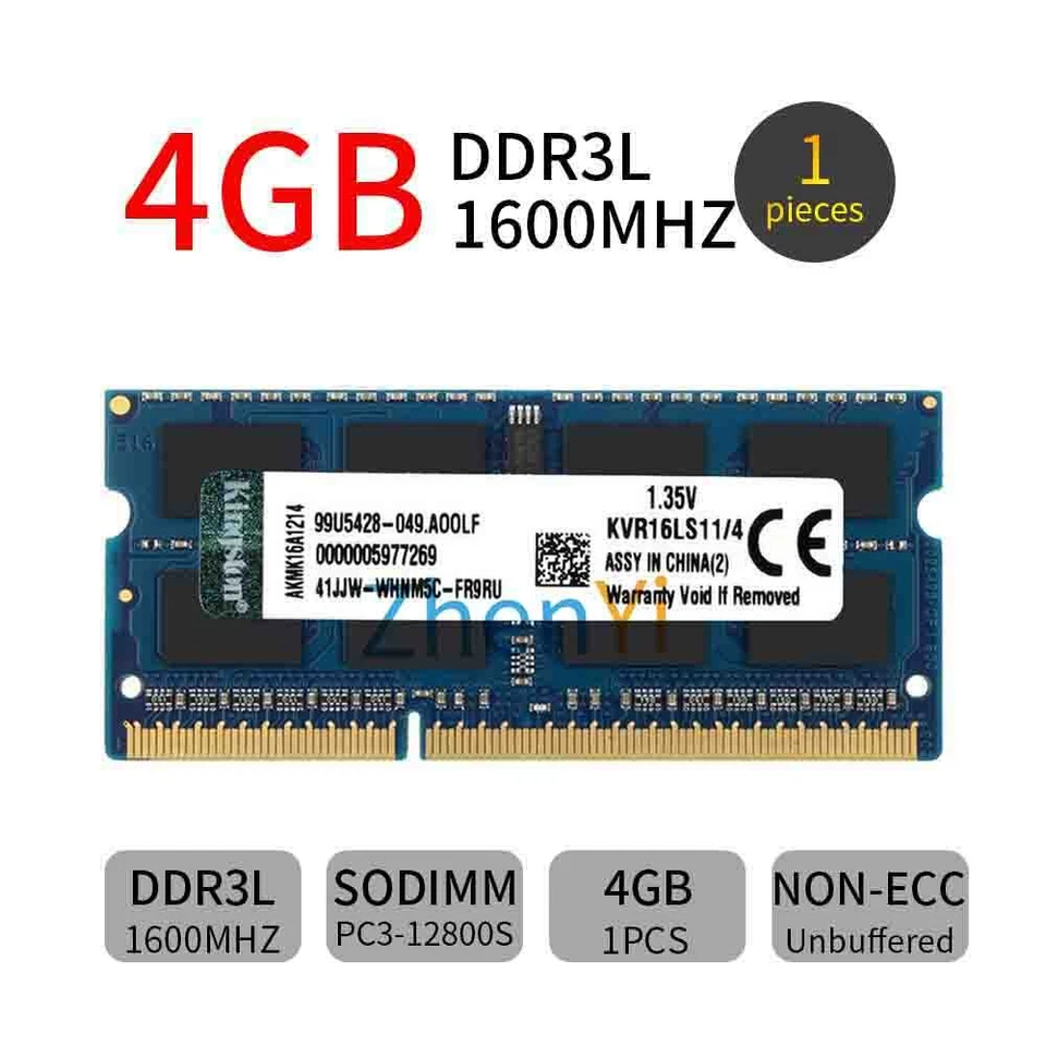 Kingston 16GB 8GB 4GB PC3L-12800 DDR3L 1600MHz SODIMM Laptop Memory SDRAM BT LOT - Image 4 of 4