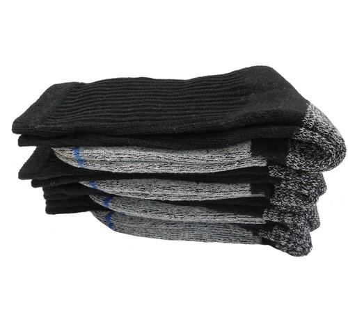4 Pairs Work Socks BLACK Boot Socks Cushioned 9-11 Reinforced Heel & Toe - Picture 5 of 6