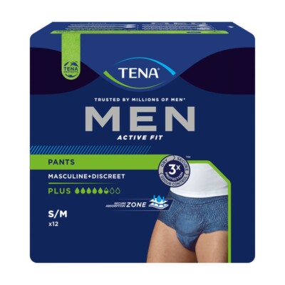 Tena Men Active Fit Pants Plus gr S/M  4x 12 = 48 stück - Blau