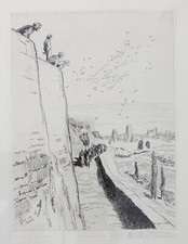 Otto Ubbelohde: Die Pest in Bergamo, Radierung. 1917.