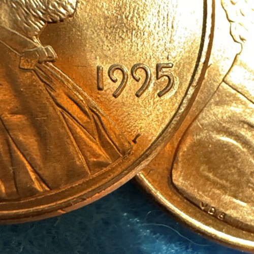 1995-P Poorman’s Error Red BU Lincoln Memorial Cent Double Die Date Roll Fresh - Bild 3 von 5