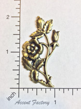30093          Brass Oxidized Victorian Floral Spray Finding