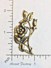 30093          Brass Oxidized Victorian Floral Spray Finding