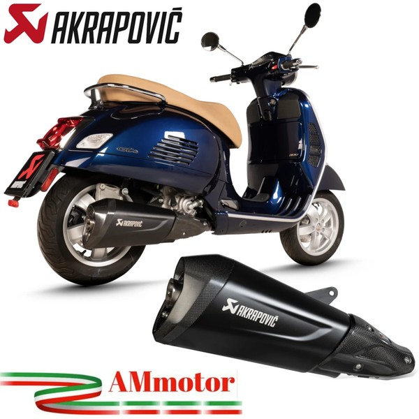 Auspuff Motorrad Akrapovic Vespa Gts 300 2023 Endtopf Edelstahl Schwarz Slip-On-image
