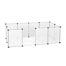 12 Panels Pet Play Pen Puppy Rabbit Playpen DIY Detachable Cage Fence Enclosure