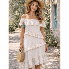 Red Carter Asmae Boho Ruffle Midi Dress From Anthropologie | Medium
