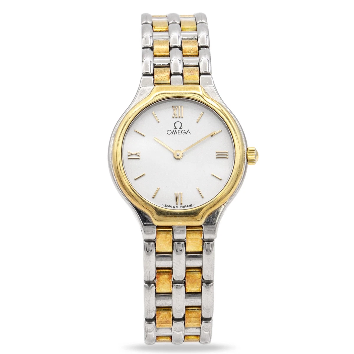 OMEGA De Ville 镀金表带石英腕表| eBay