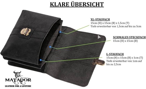 Matador Pochette Ceinture 3120, Noir , 15x15x2,5 CM, téléphone, portefeuille - Photo 3/17