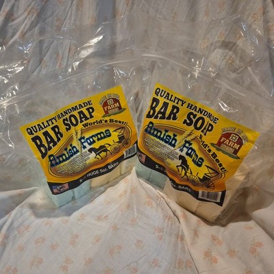 Amish Farm Bar Soap 2 Packs 10 Huge Bars 5oz Each Soap Made In USA In hand 