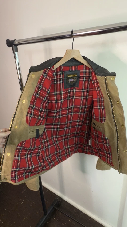 Vanson - Stormer Jacket - Tan Waxed Canvas Men’s Small - Image 3 of 4