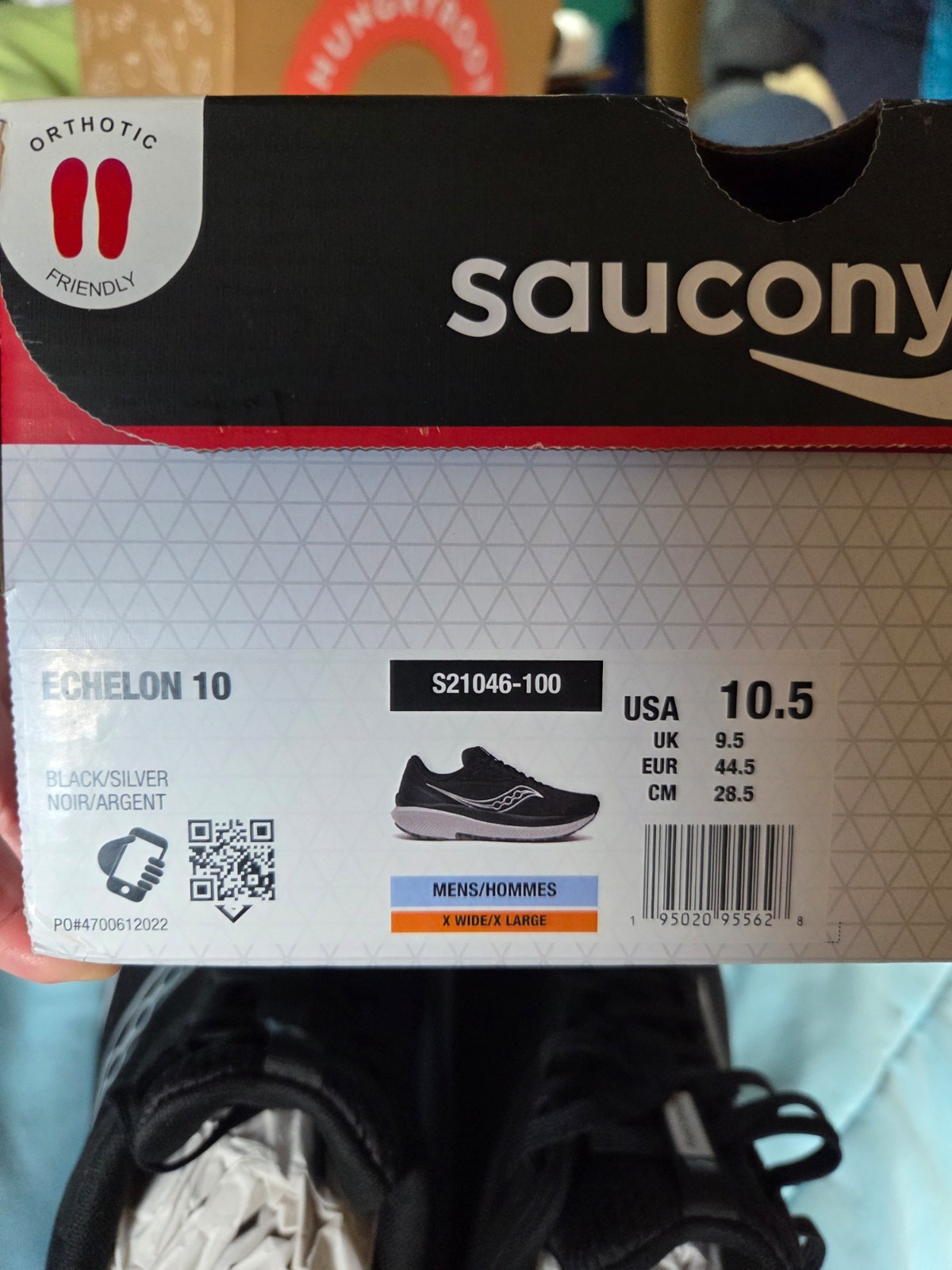 SAUCONY MEN'S ECHELON 10 Running Shoe Black/Silver NEW Size 10.5 XW EXTRA WIDE thumbnail 4