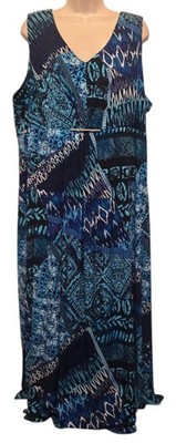 Catherines Stretchy Multicolor Sleeveless Long Dress Size 2X 22/24W