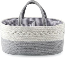 Travel Cotton Rope Diaper Caddy Change Organizer for Baby Shower Gifts Newborn