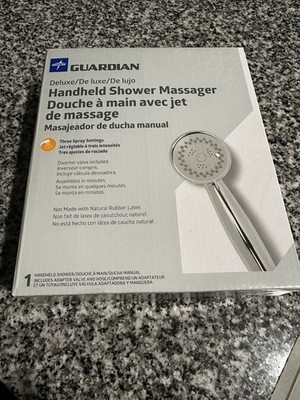 Guardian Handheld Shower Massager Deluxe Three Spray Settings 7- Foot