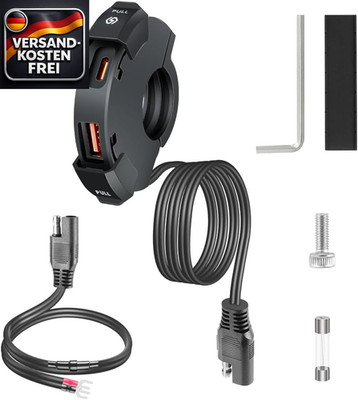 Motorrad USB C Ladegerät 12V 24V IP65 Schnellladung Dock Wasserfest für Handy Ta